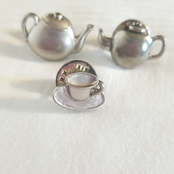 Danforth Pewter Tea Pot Cup 1990 Pin Lot - Picture 2 of 6